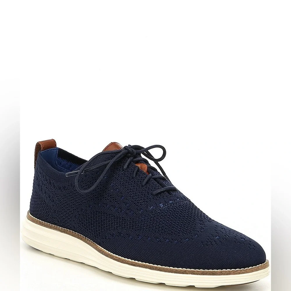 M Navy Blue Cole Haan OriginalGrand Wingtip Oxford Shoe Size 10 |F18